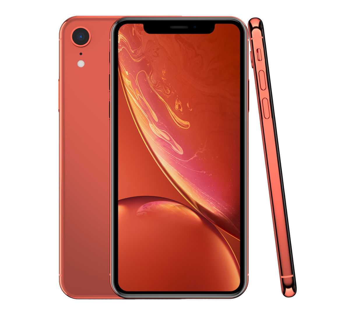 Apple iPhone XR Coral Low-poly 3D model_1