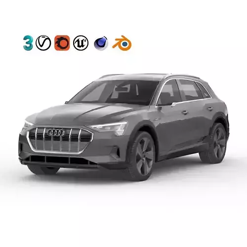 Audi E-Tron 2020 LOW POLY Low-poly 3D model