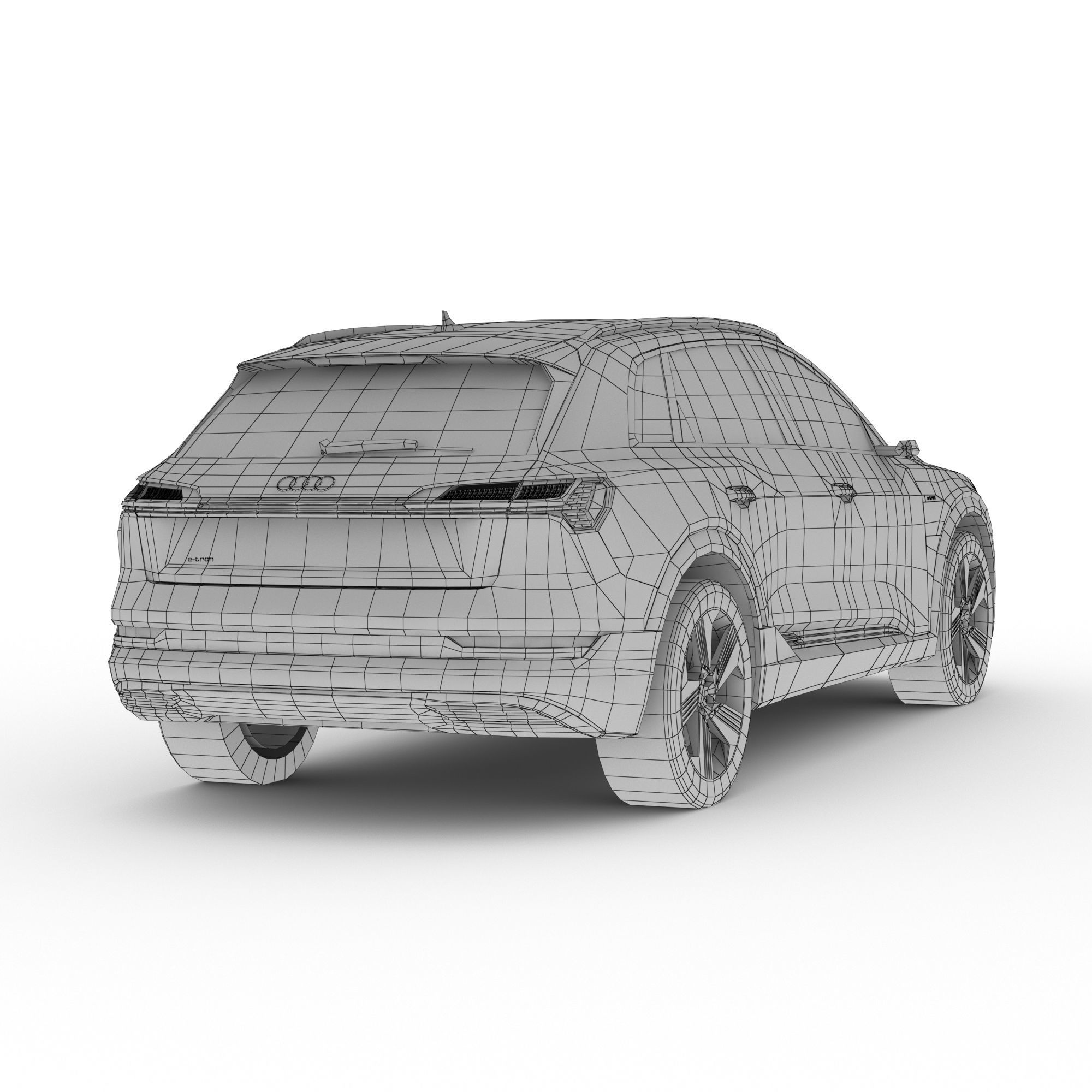 Audi E-Tron 2020 LOW POLY Low-poly 3D model_11
