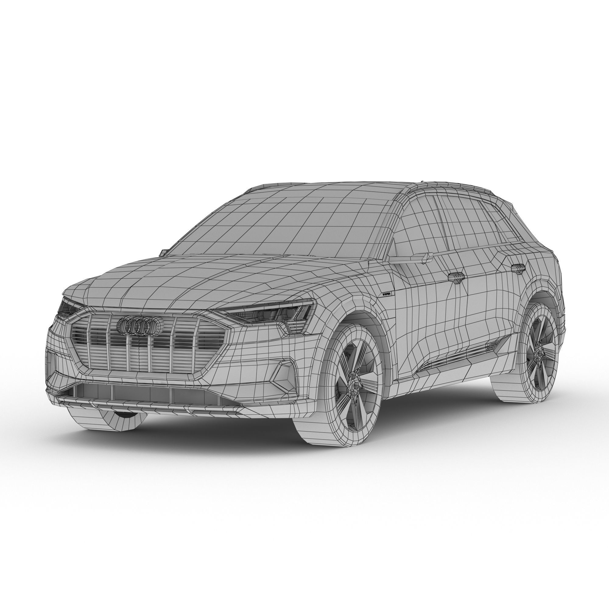 Audi E-Tron 2020 LOW POLY Low-poly 3D model_10