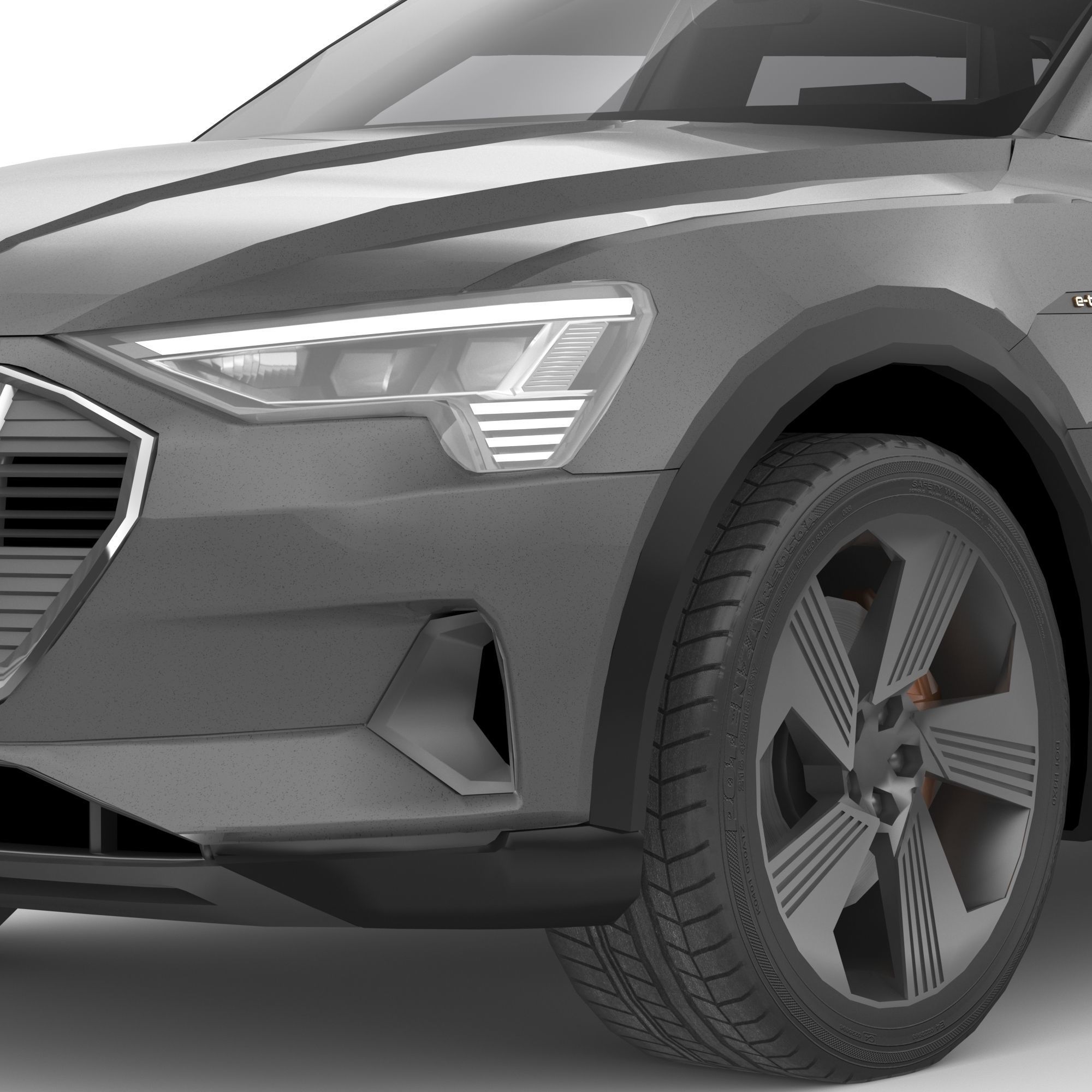 Audi E-Tron 2020 LOW POLY Low-poly 3D model_4