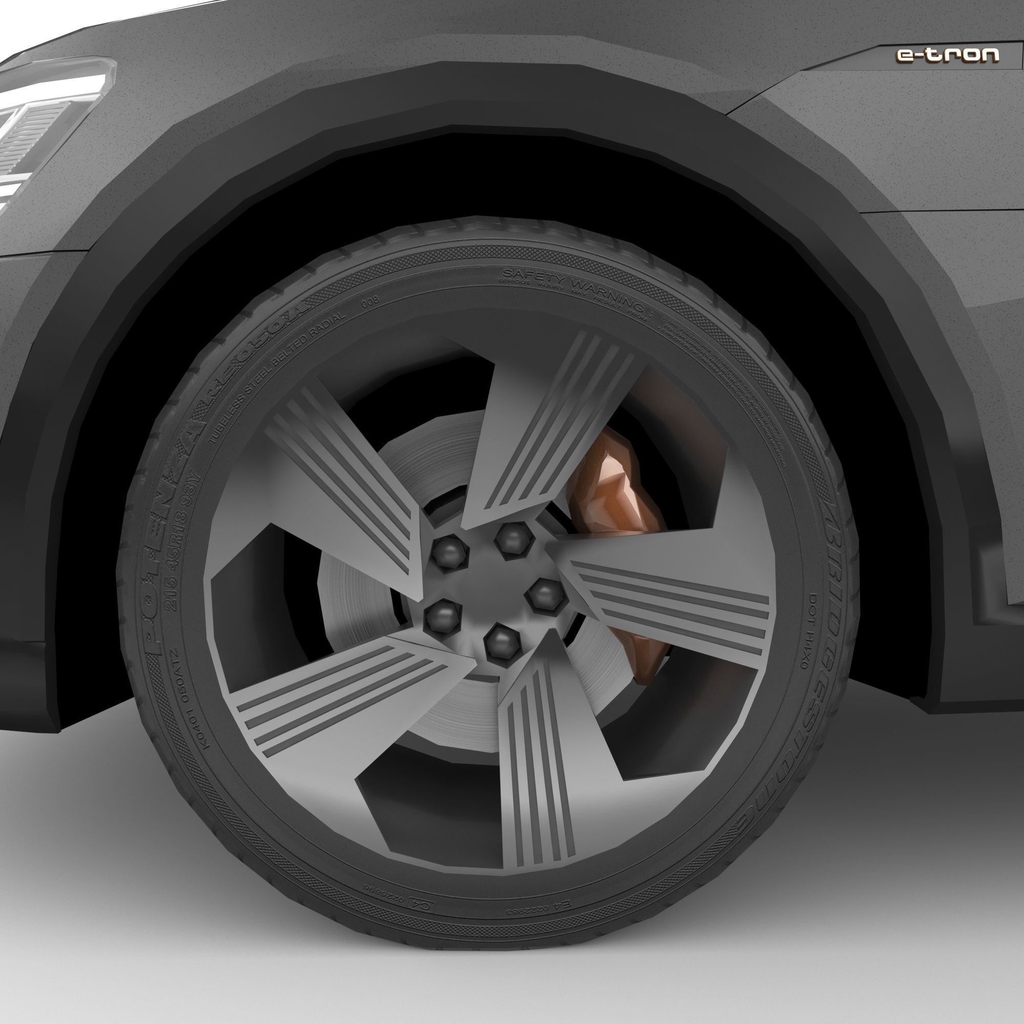 Audi E-Tron 2020 LOW POLY Low-poly 3D model_7