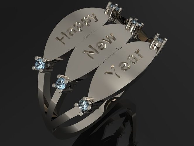 ring Happy new year 3D print model