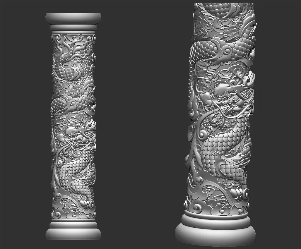 dragon pillar 3D print model