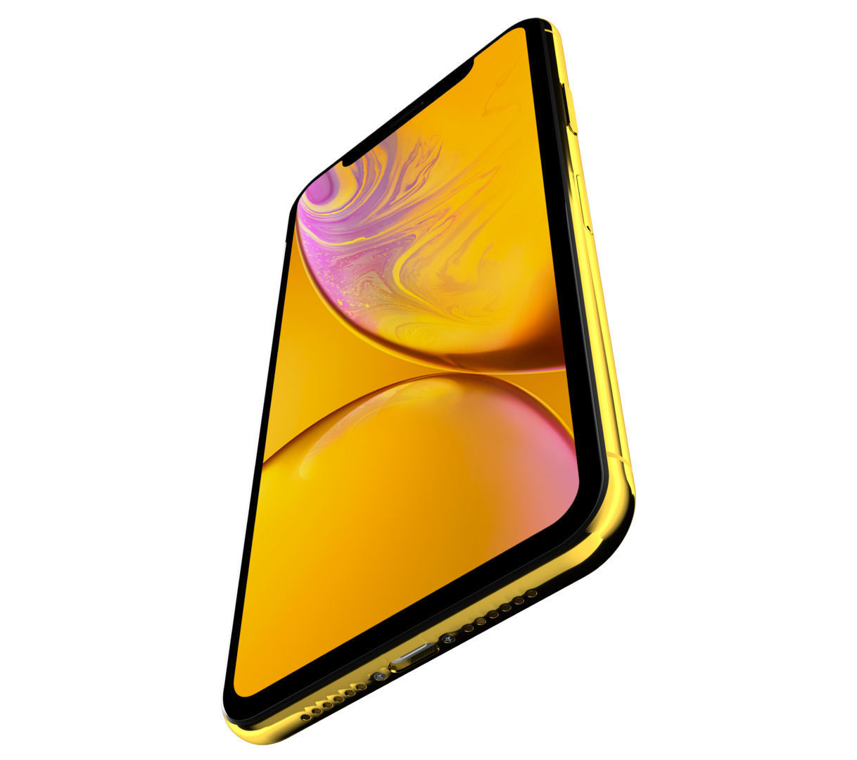 Apple iPhone XR Yellow Low-poly 3D model_11