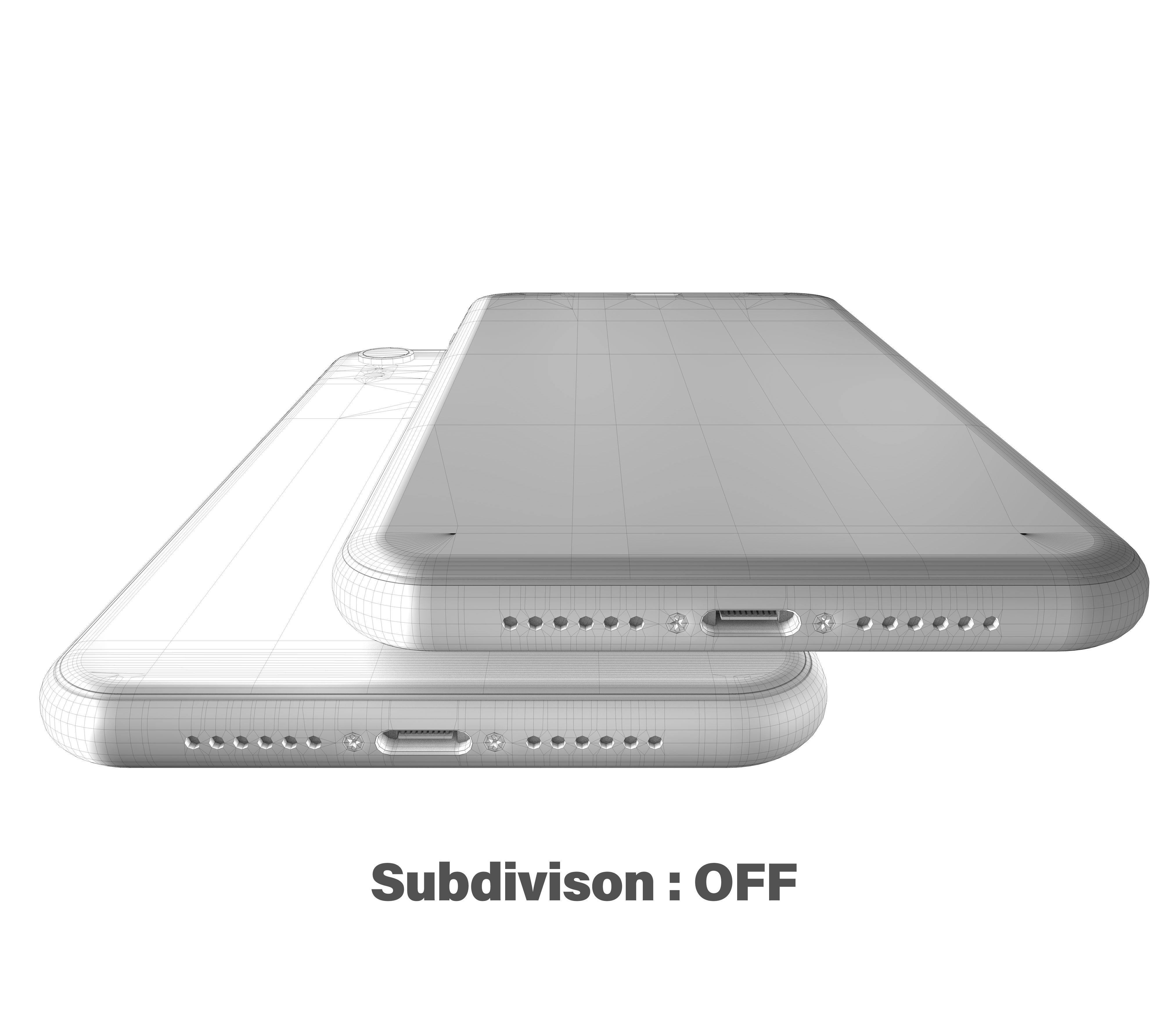 Apple iPhone XR Yellow Low-poly 3D model_21