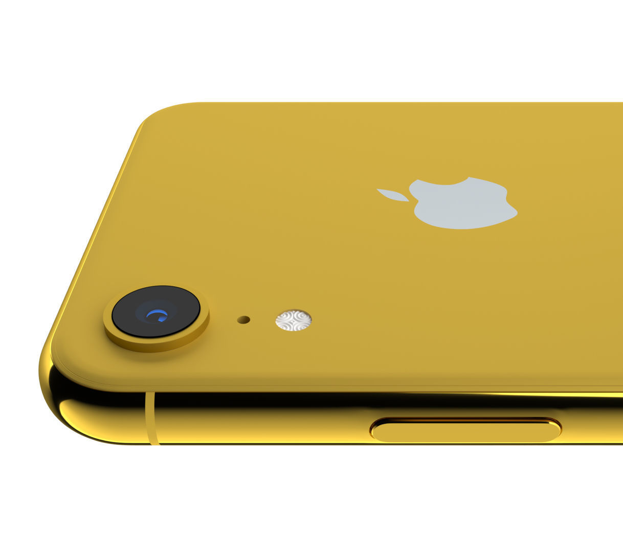 Apple iPhone XR Yellow Low-poly 3D model_12