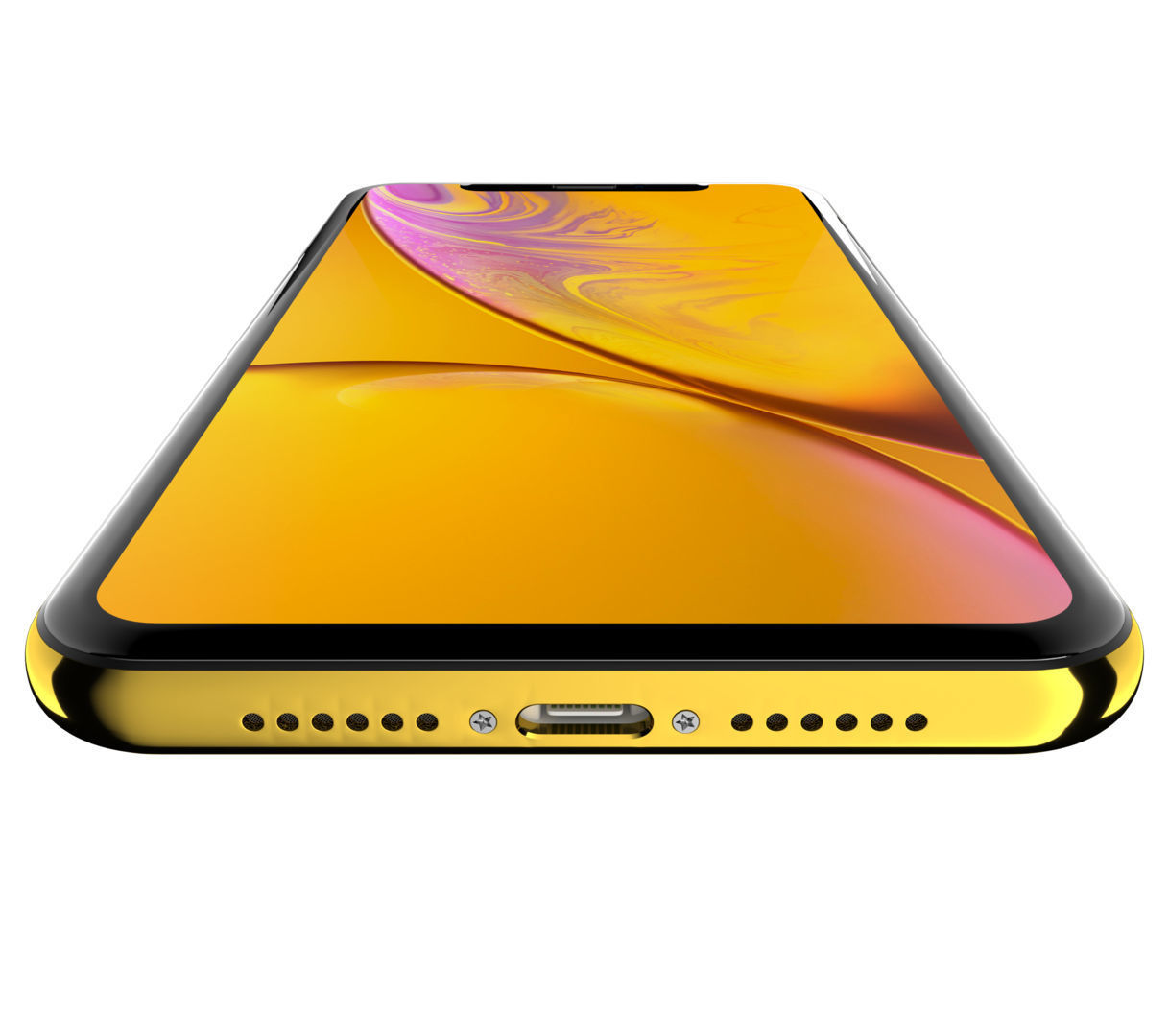 Apple iPhone XR Yellow Low-poly 3D model_8