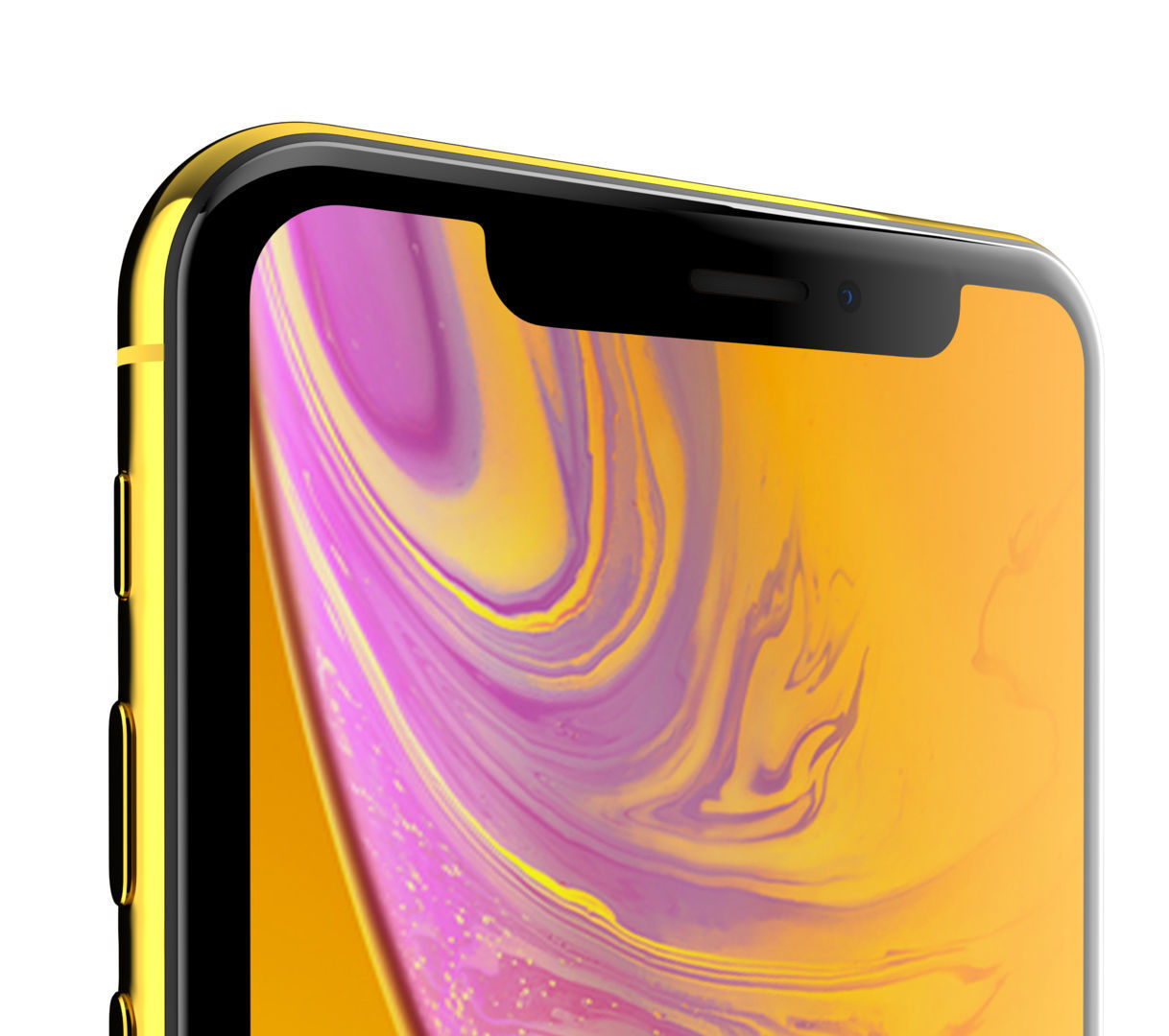 Apple iPhone XR Yellow Low-poly 3D model_10