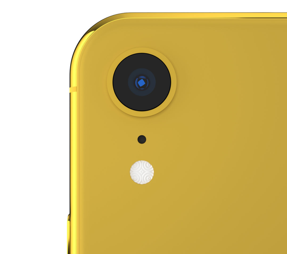 Apple iPhone XR Yellow Low-poly 3D model_7