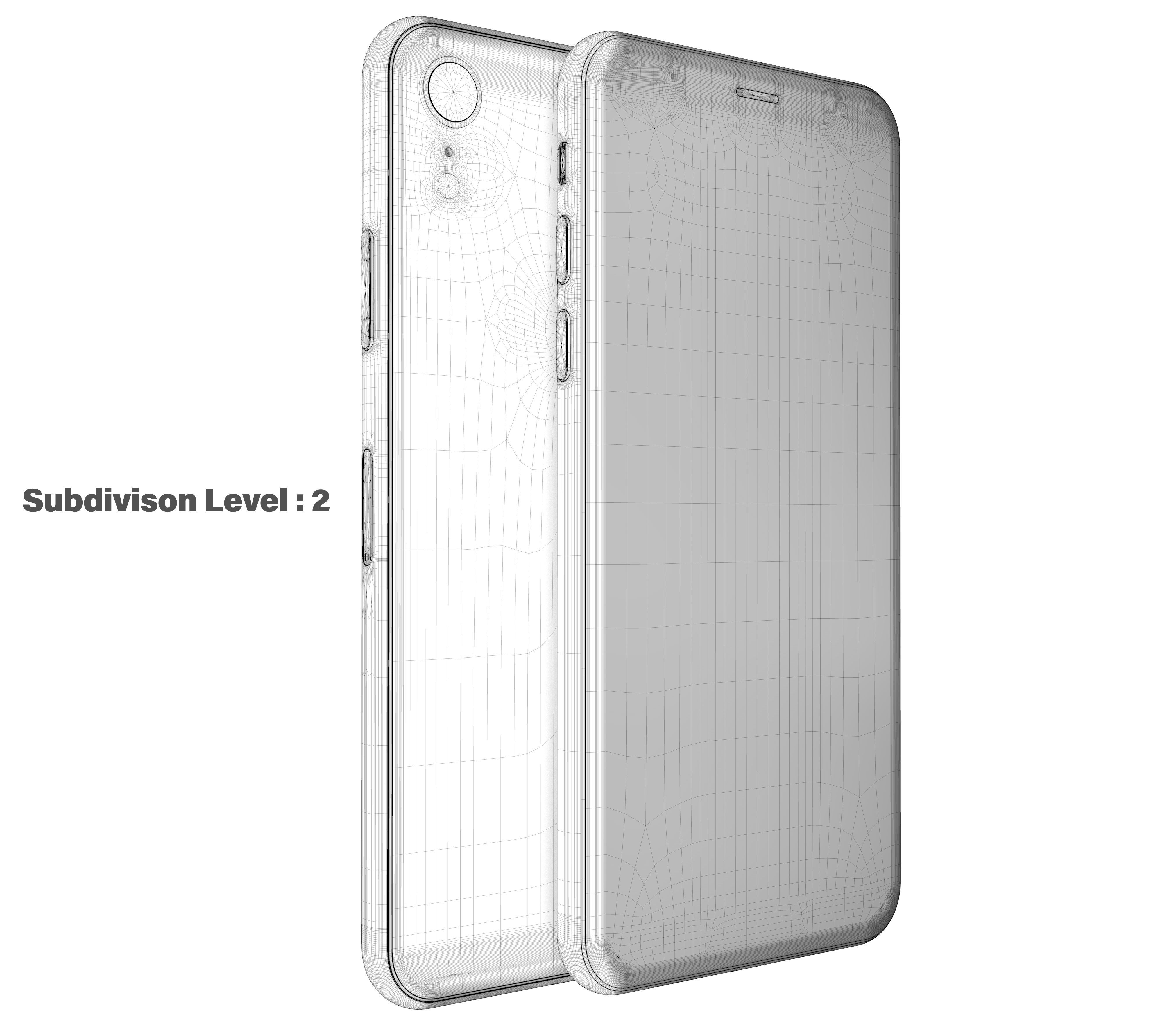 Apple iPhone XR Yellow Low-poly 3D model_24