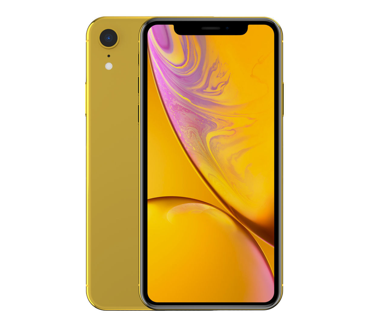 Apple iPhone XR Yellow Low-poly 3D model_2