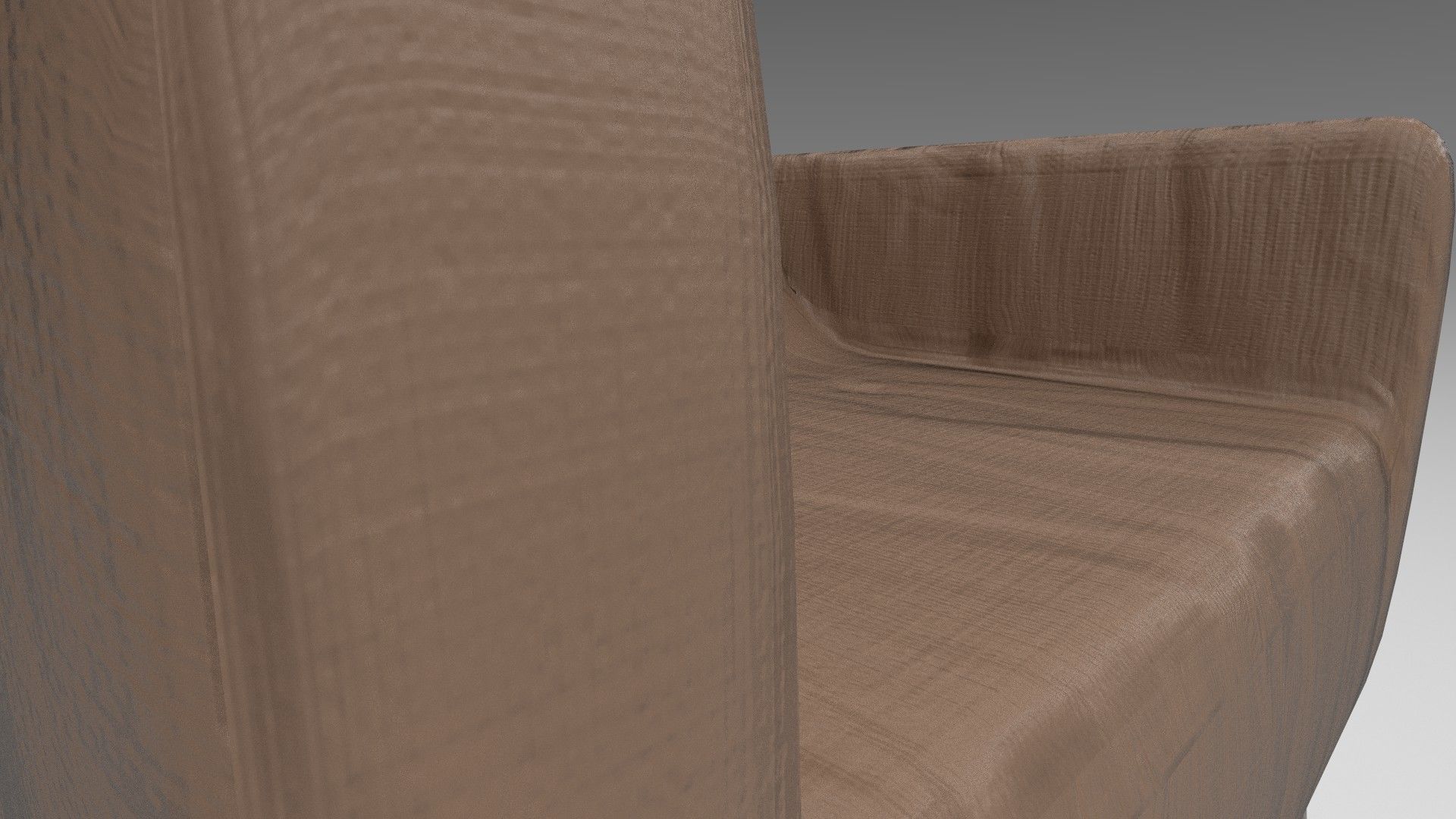 Armchair leather chair Low-poly 3D model_3