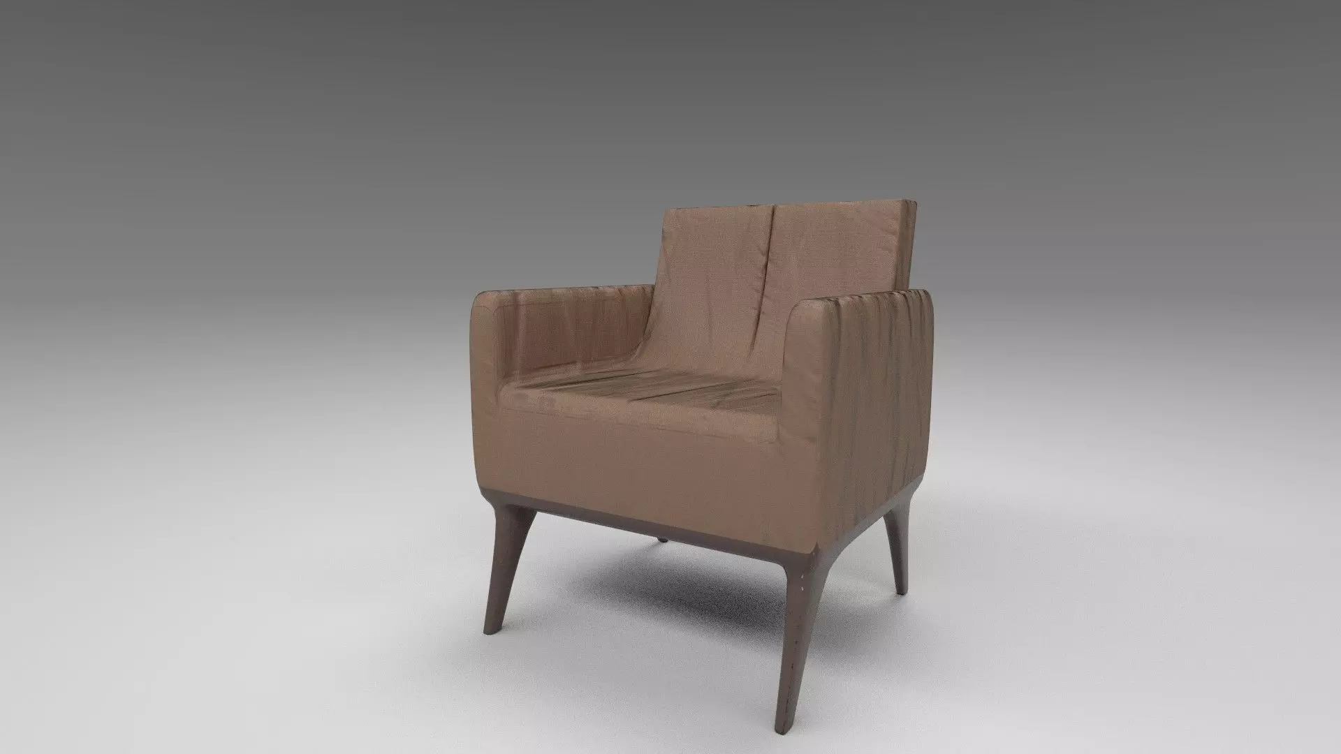 Armchair leather chair Low-poly 3D model_0