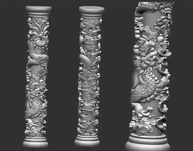 dragon pillar 3D print model