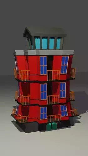 Apartment building with balconies