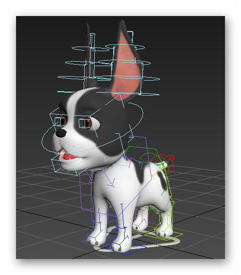 cartoon frenchie puppy Low-poly 3D model_11
