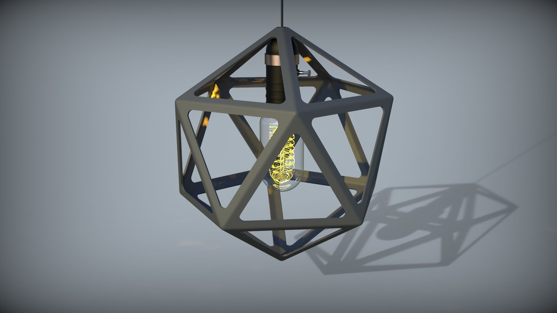 Icosahedron Lamp D250 mm 3D print model_3