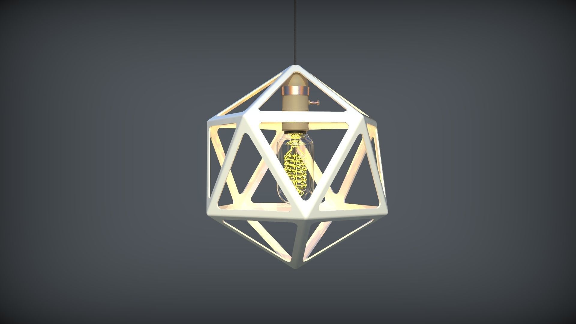Icosahedron Lamp D250 mm 3D print model_4