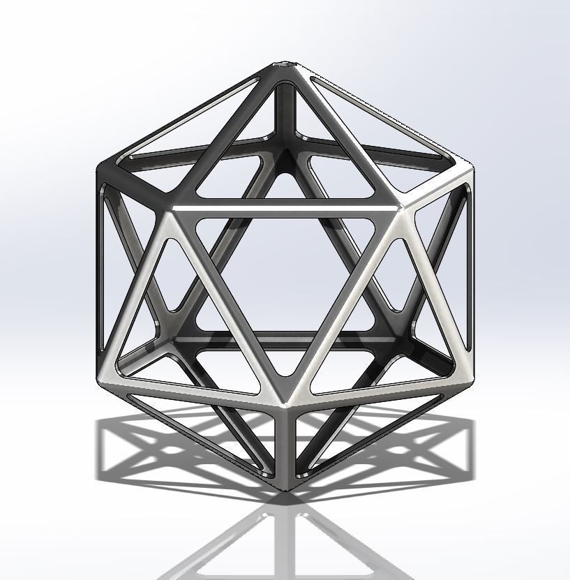 Icosahedron Lamp D250 mm 3D print model_9