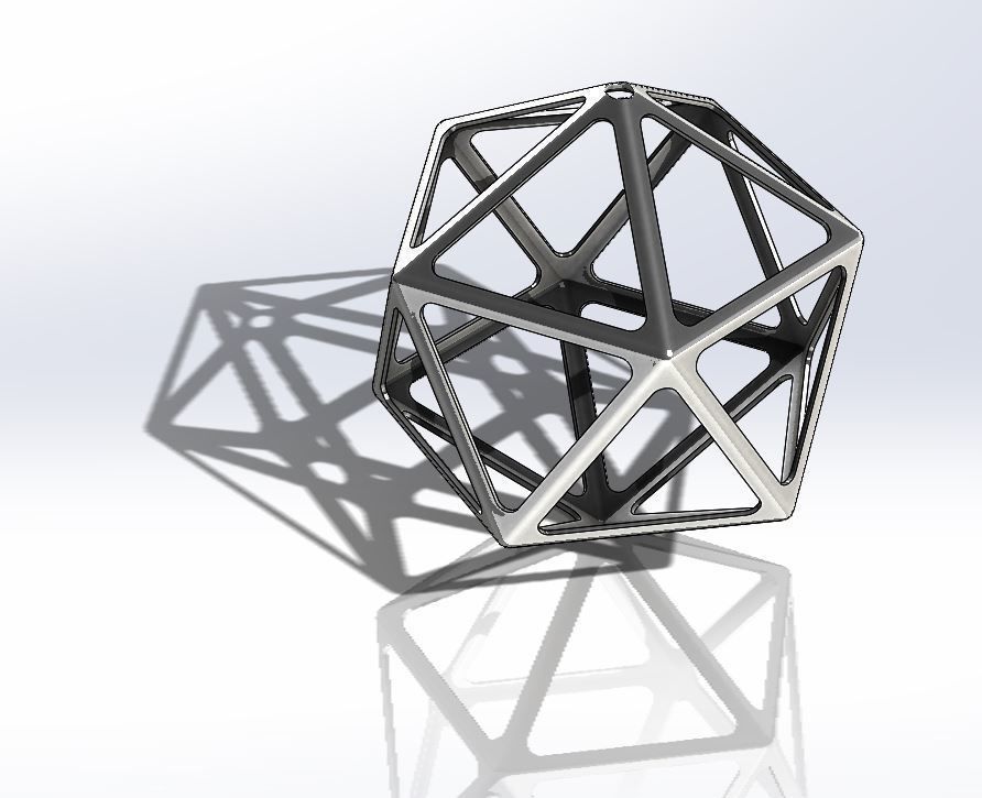 Icosahedron Lamp D250 mm 3D print model_8