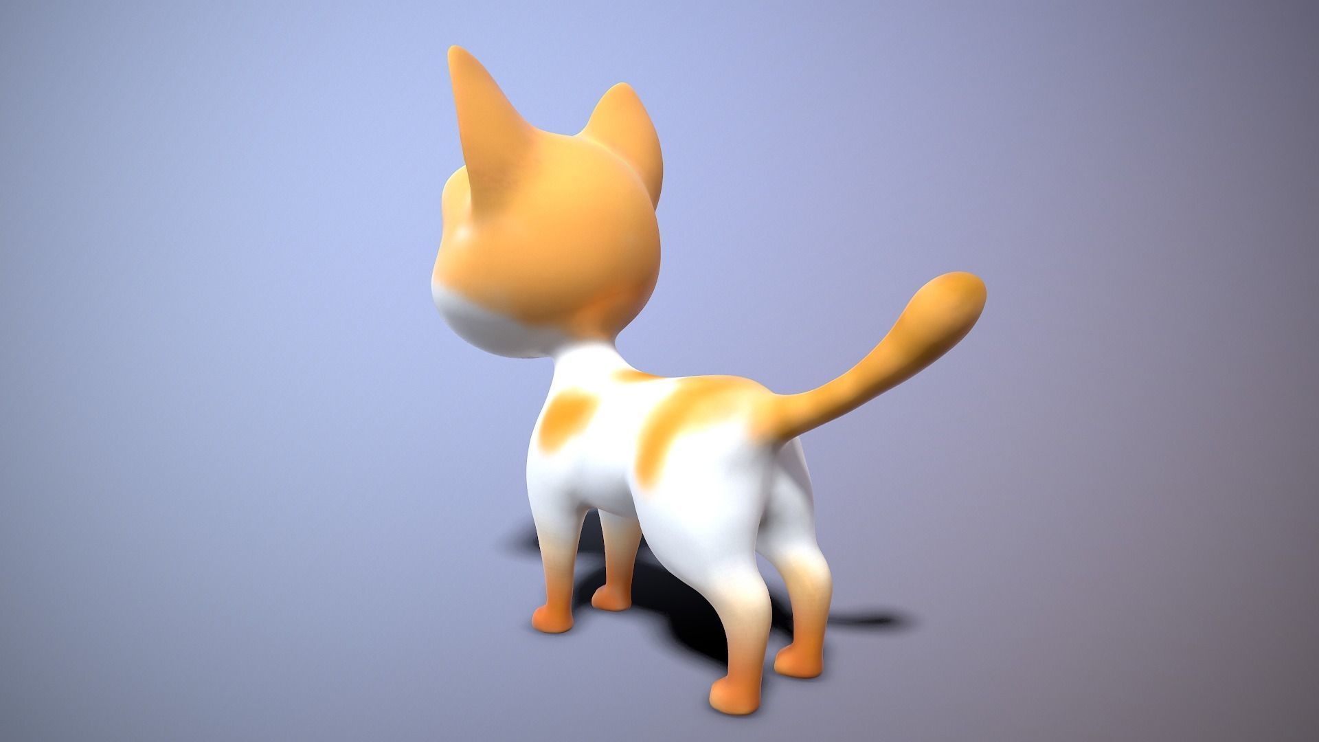 cartoon yong cat Low-poly 3D model_7