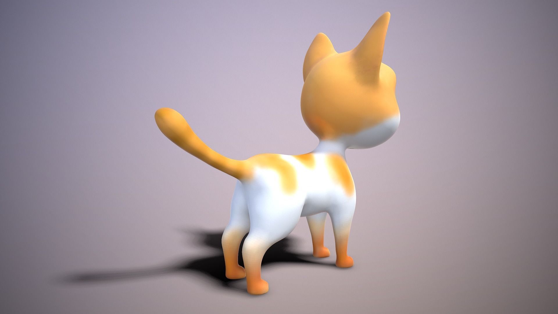 cartoon yong cat Low-poly 3D model_5