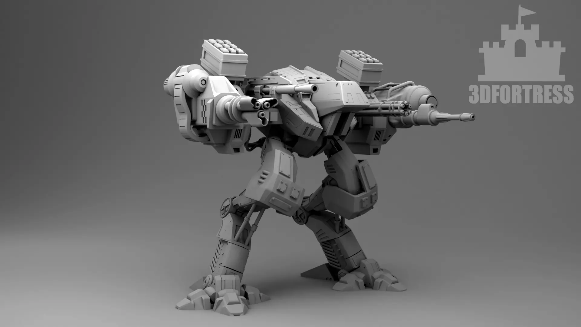 Robot - two guns 3D print model_0