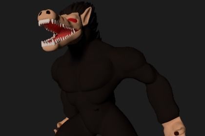Ozaru gorilla with eyes and hair Low-poly 3D model_10