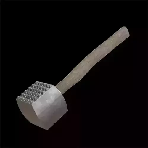 Meat Tenderizer Mallet Aluminum Head darkwood Low-poly 3D model