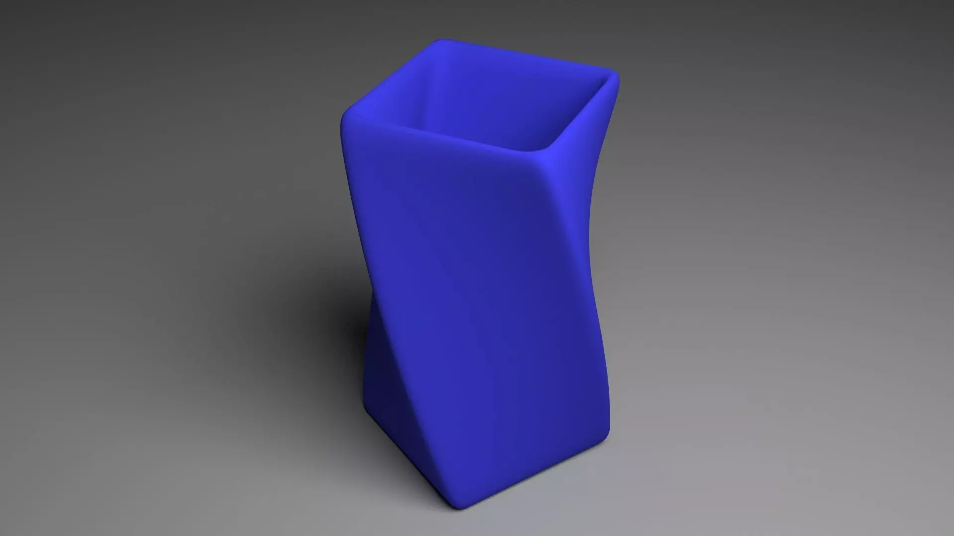 Blue Rounded Vase 3D model_0