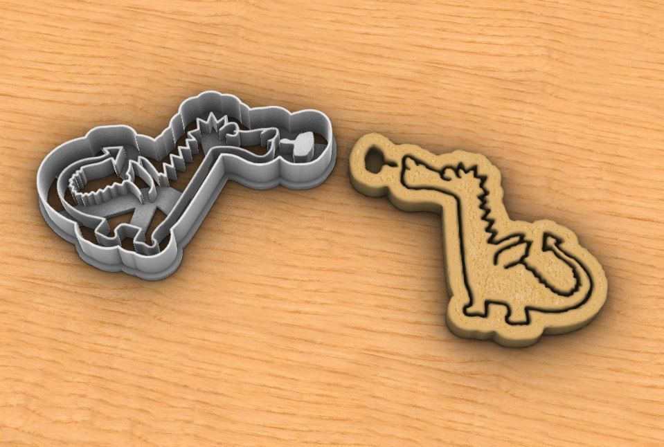 Dragon cookie cutter 3D print model_5