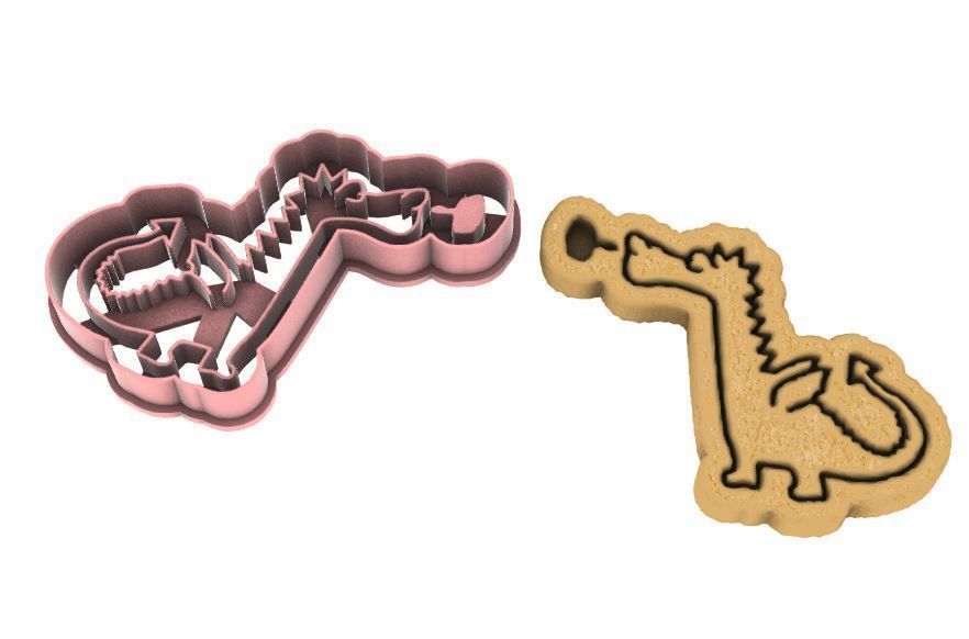 Dragon cookie cutter 3D print model_4