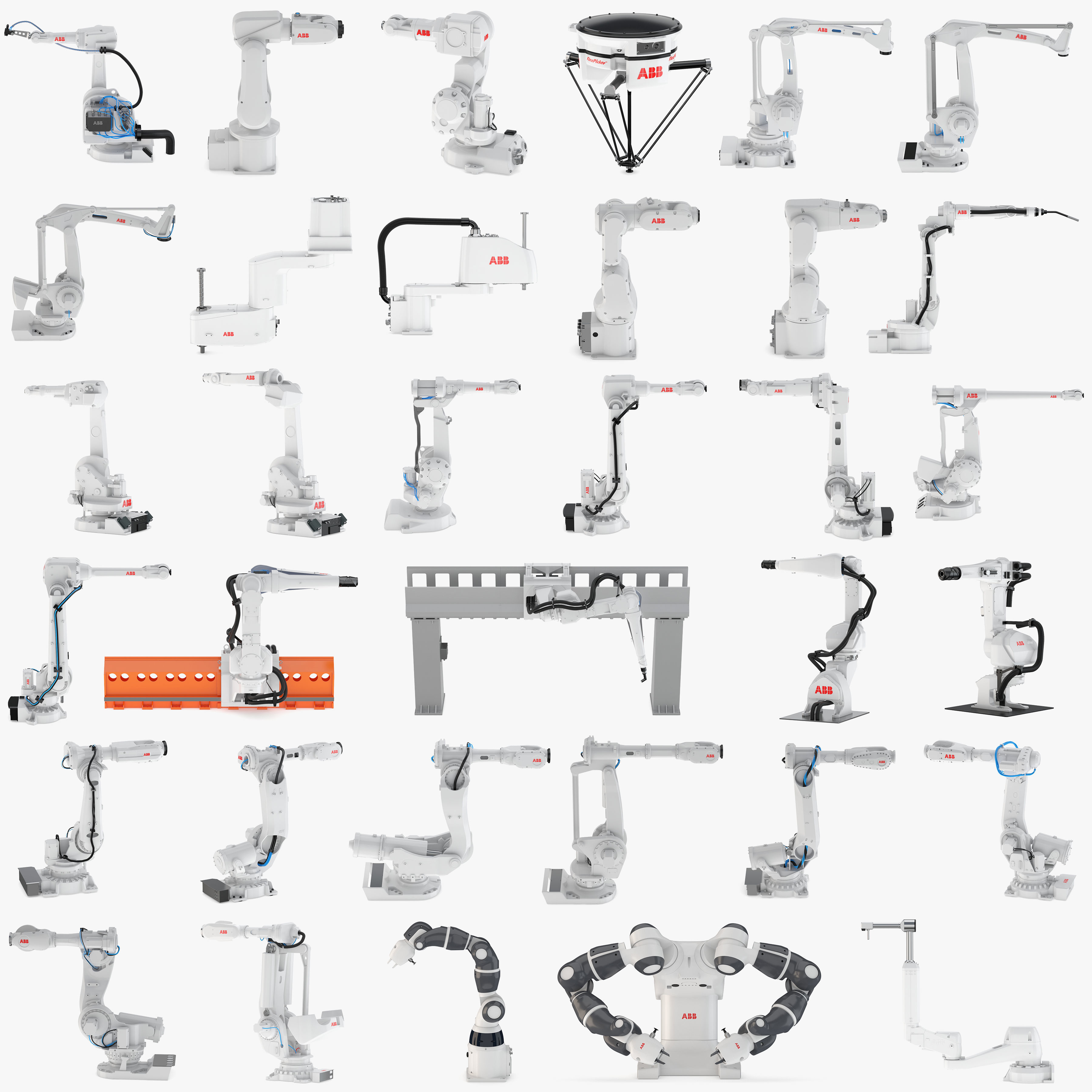 34 ABB Industrial Robots Collection 3D model_1