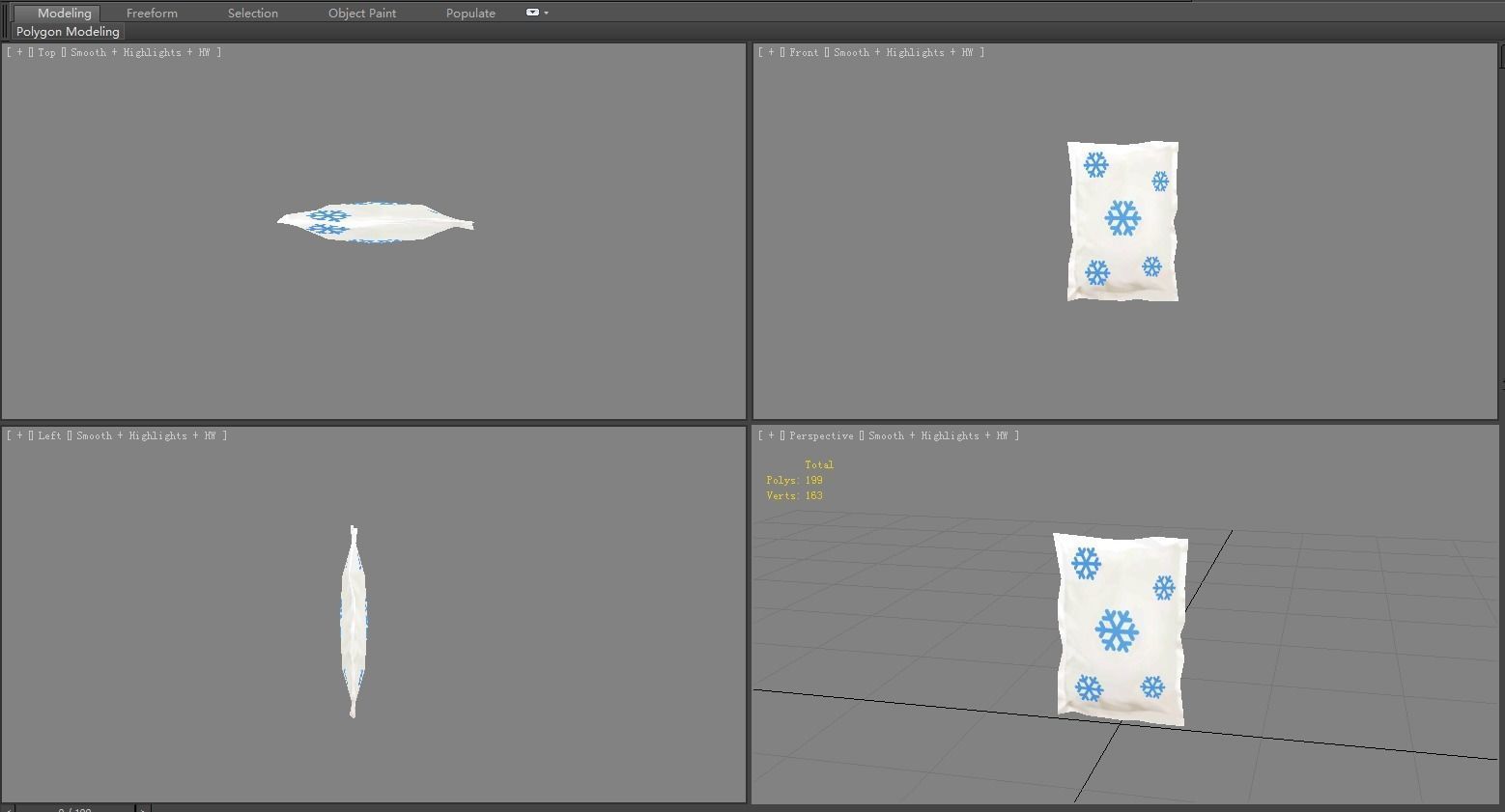 Cartoon cold pack Low-poly 3D model_2