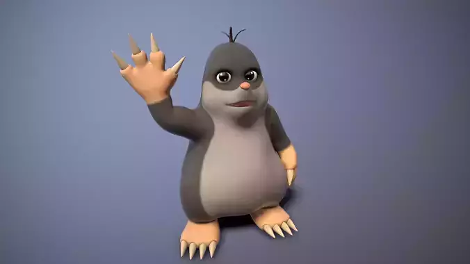 cartoon mole Low-poly 3D model