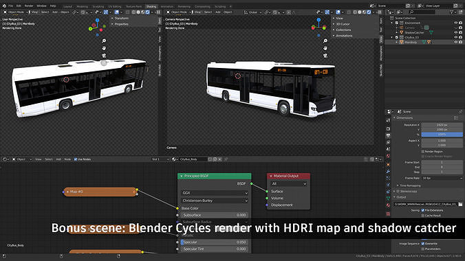 City Bus Low-poly 3D model 7