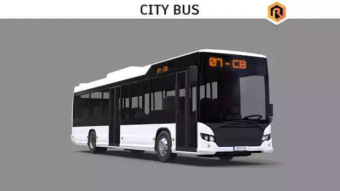 City Bus Low-poly 3D model