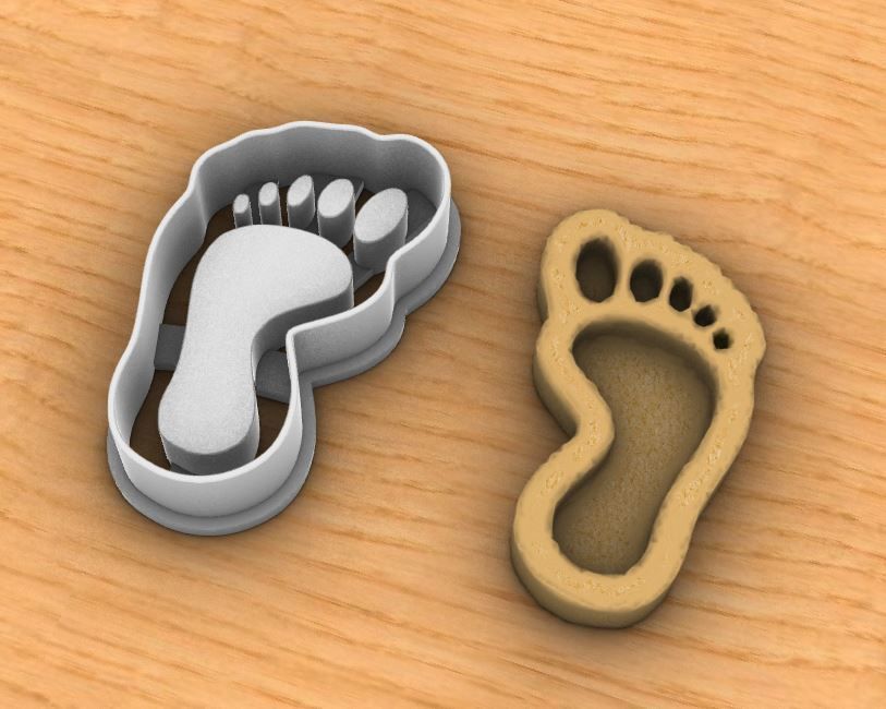 Foot cookie cutter 3D print model_5