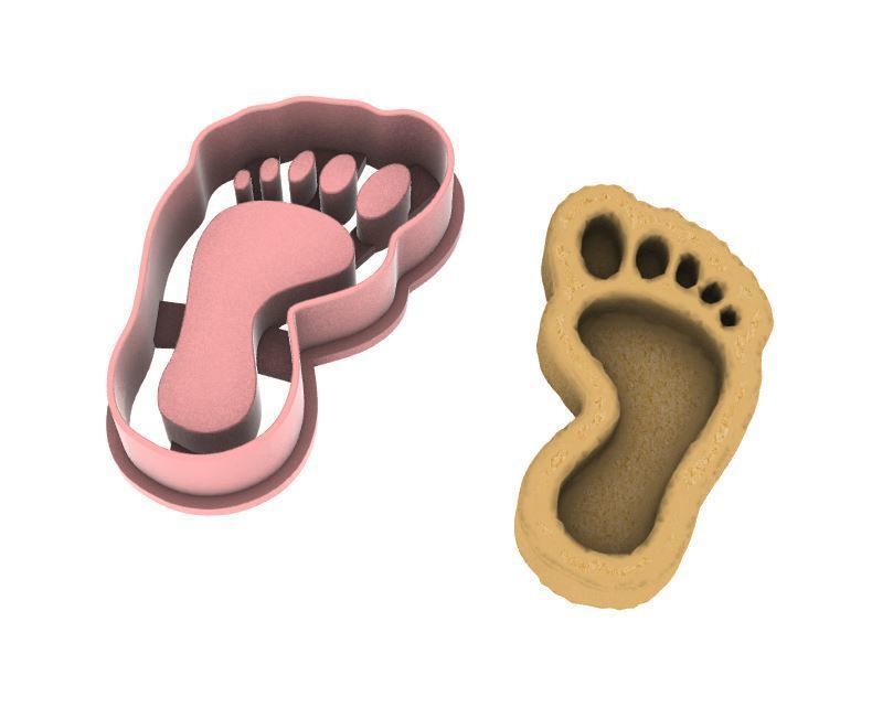 Foot cookie cutter 3D print model_4