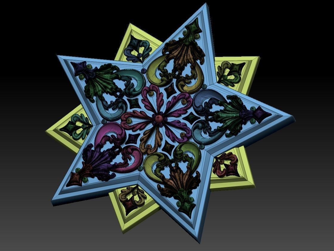 star snowflake 3D print model_22