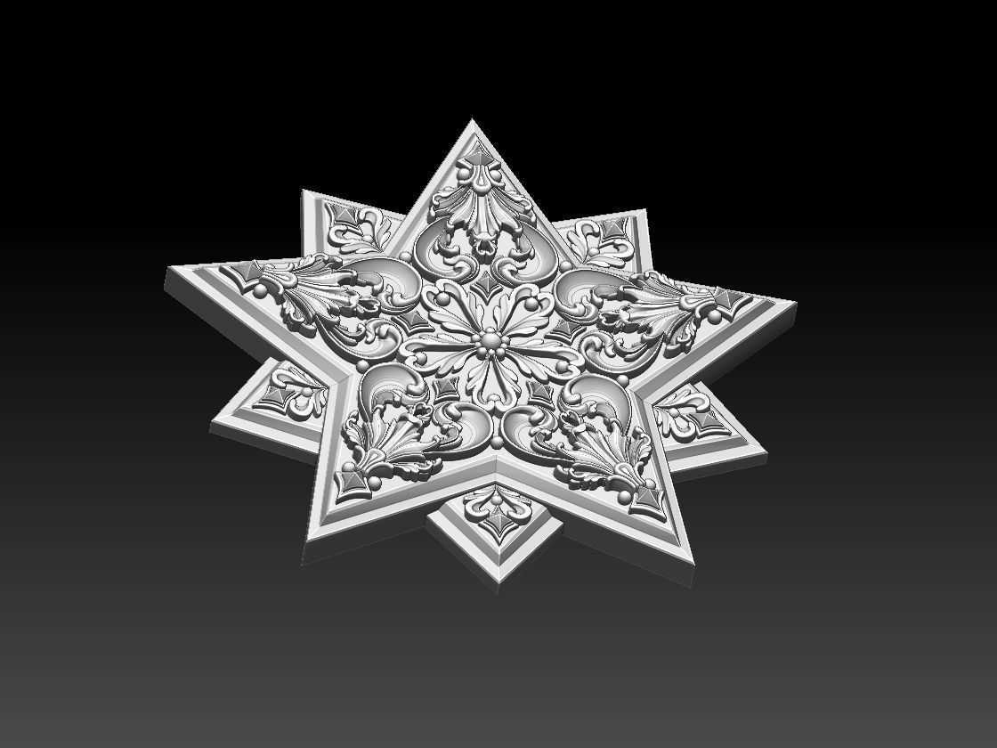 star snowflake 3D print model_1