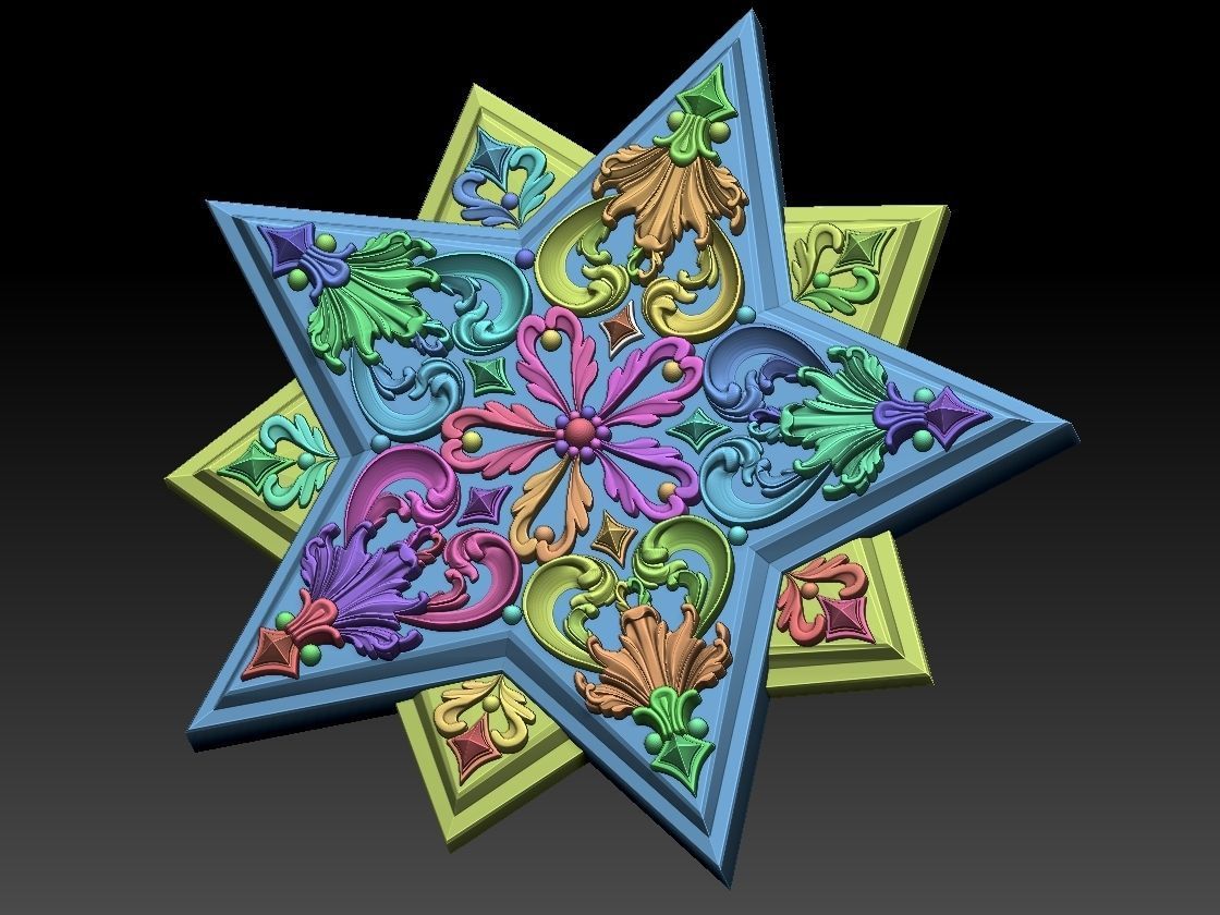 star snowflake 3D print model_27