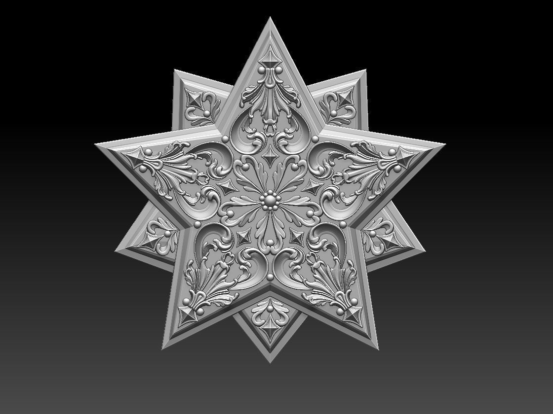 star snowflake 3D print model_30