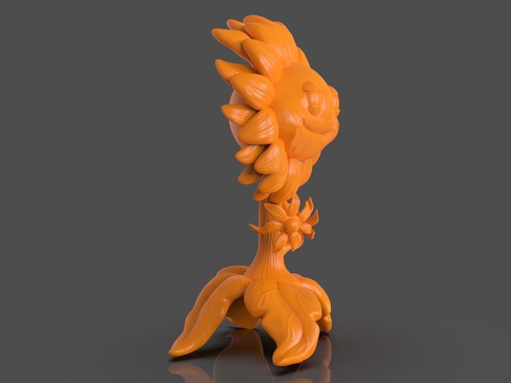 Sunflower from Plants VS Zombies and ZBrush timelapse 3D print model_8