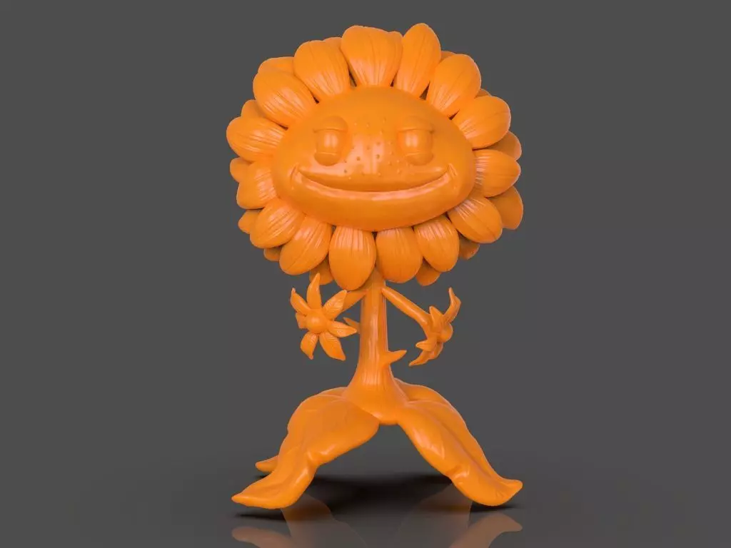 Sunflower from Plants VS Zombies and ZBrush timelapse 3D print model_0