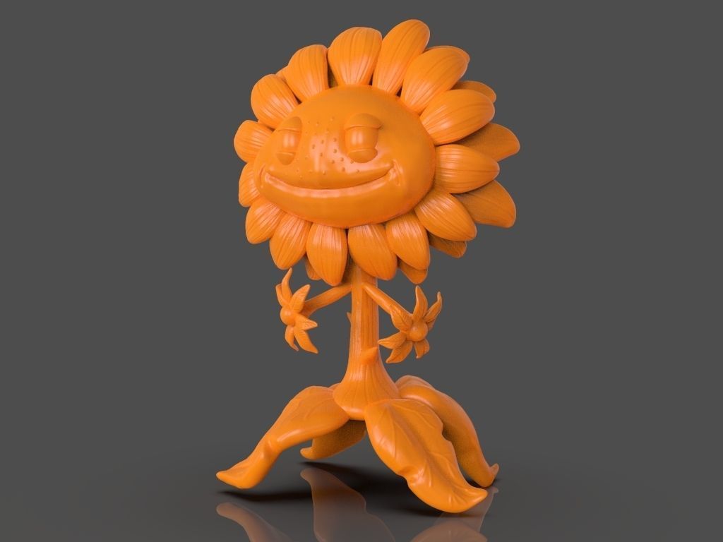Sunflower from Plants VS Zombies and ZBrush timelapse 3D print model_1