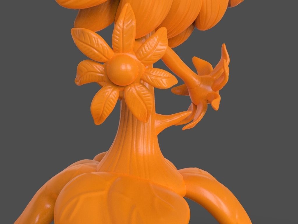 Sunflower from Plants VS Zombies and ZBrush timelapse 3D print model_11