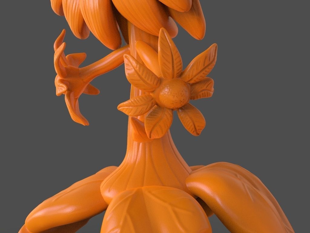 Sunflower from Plants VS Zombies and ZBrush timelapse 3D print model_12