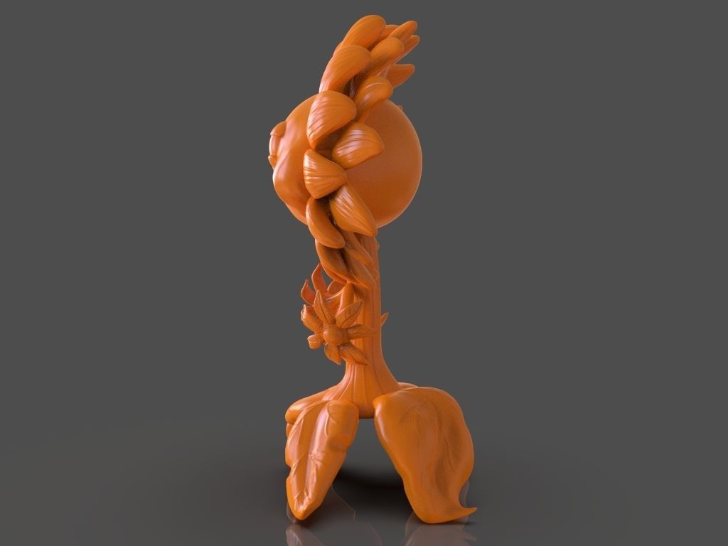 Sunflower from Plants VS Zombies and ZBrush timelapse 3D print model_3